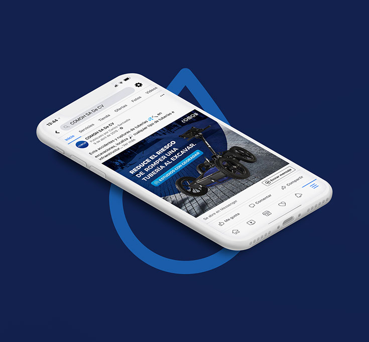 imagen de un celular mostrando página de facebook de comoh